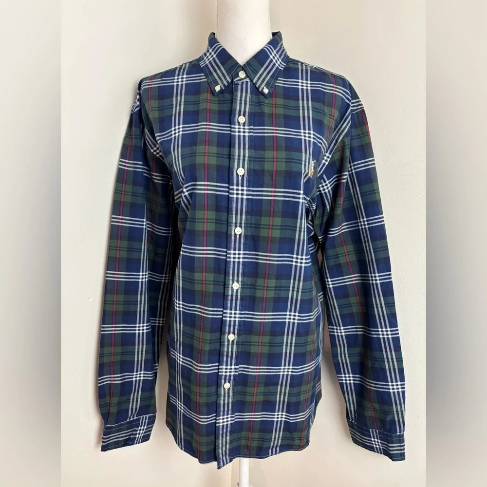 Ralph Lauren Plaid Cotton Button-Down Classic Fit Tartan Shirt Size XL NWOT